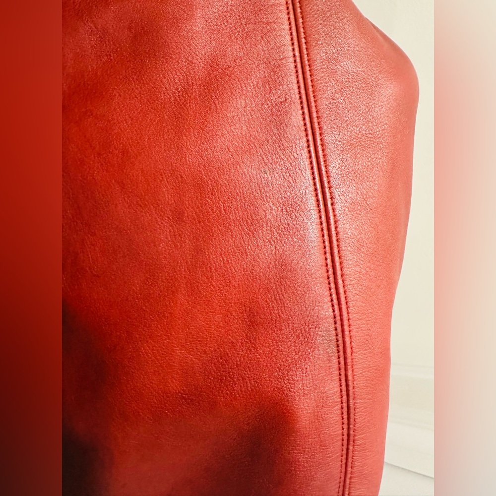COACH Vintage Duffle SOHO XL cranberry Leather tote Bag - Picture 9 of 11